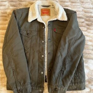 Levi's Women’s Olive Sherpa Trucker Jacket
